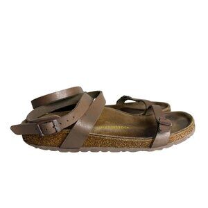 Birkenstock Daloa Brown Leather Ankle Strap Sandals Size 39